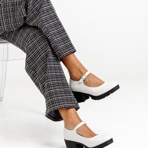 Women's Ivory Faux Leather Mary Jane