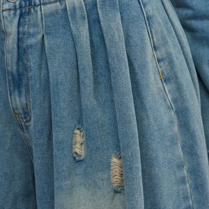 WIDE LEG DENIM IN MEDIUM BLUE DENIM