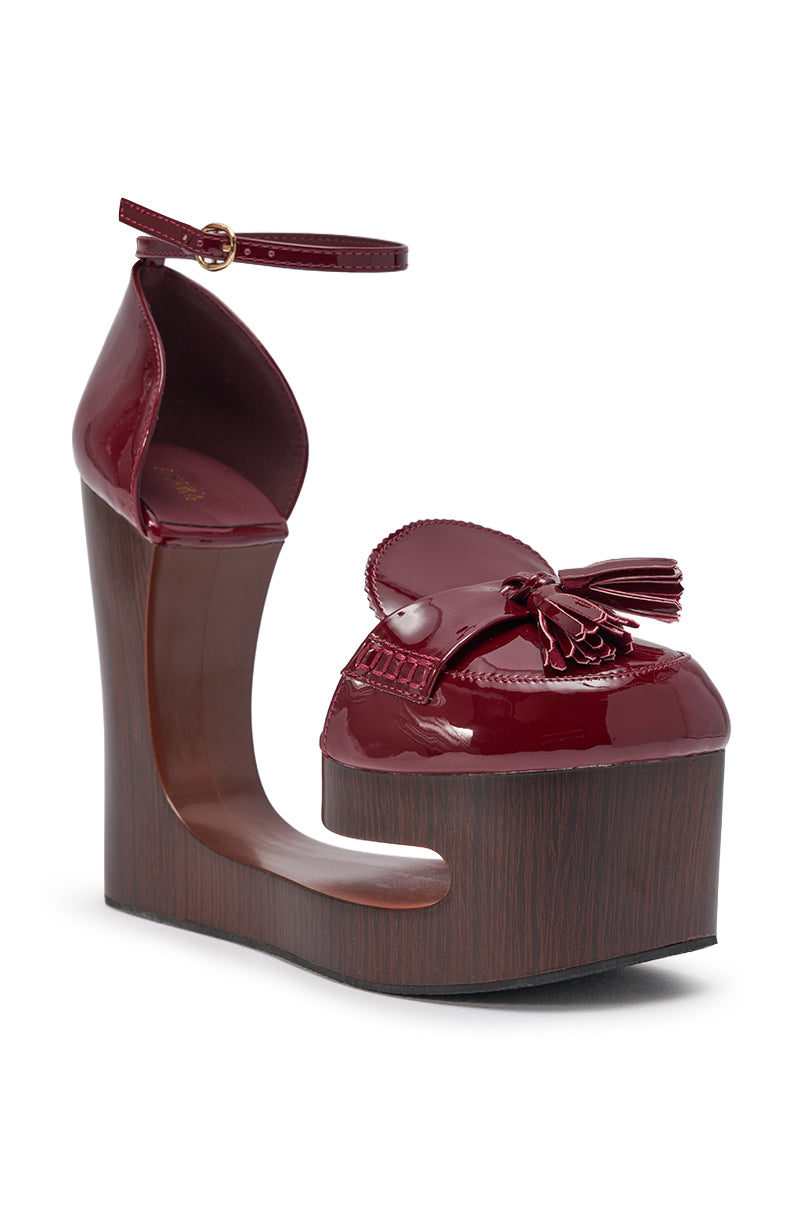 BIXBY BURGUNDY EMPTY WEDGE PUMP - Image 7