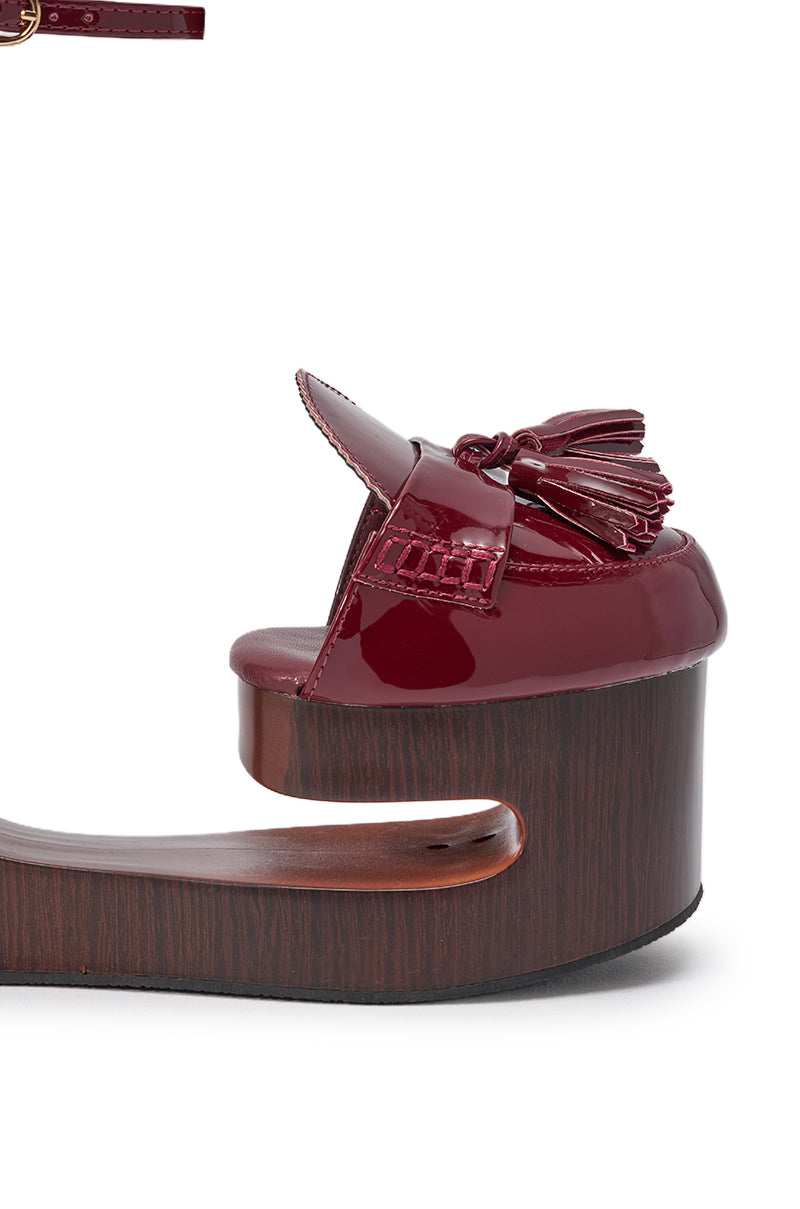 BIXBY BURGUNDY EMPTY WEDGE PUMP - Image 2