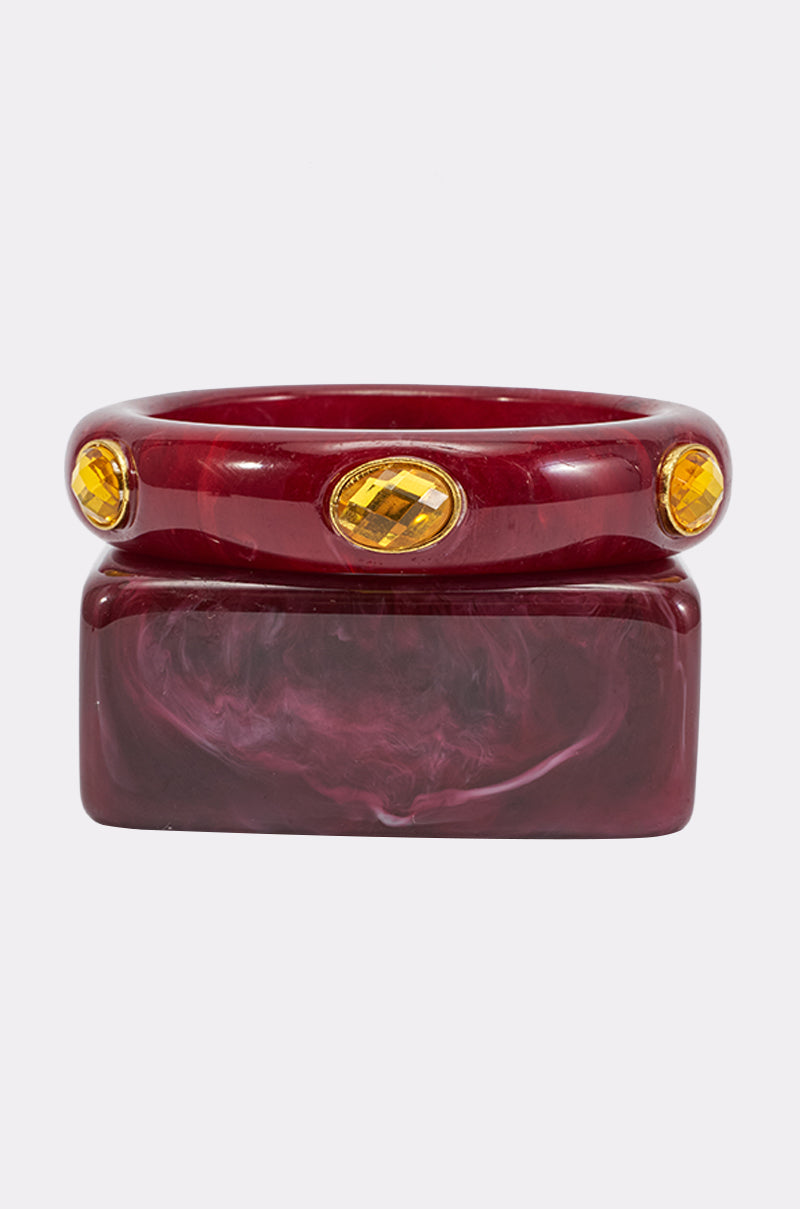 IT GIRL BANGLE SET IN MERLOT - Image 4