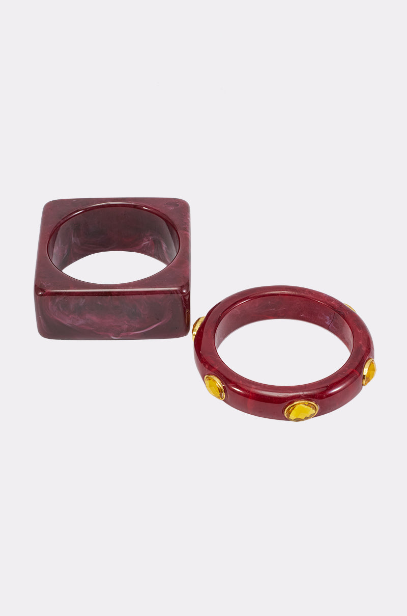 IT GIRL BANGLE SET IN MERLOT
