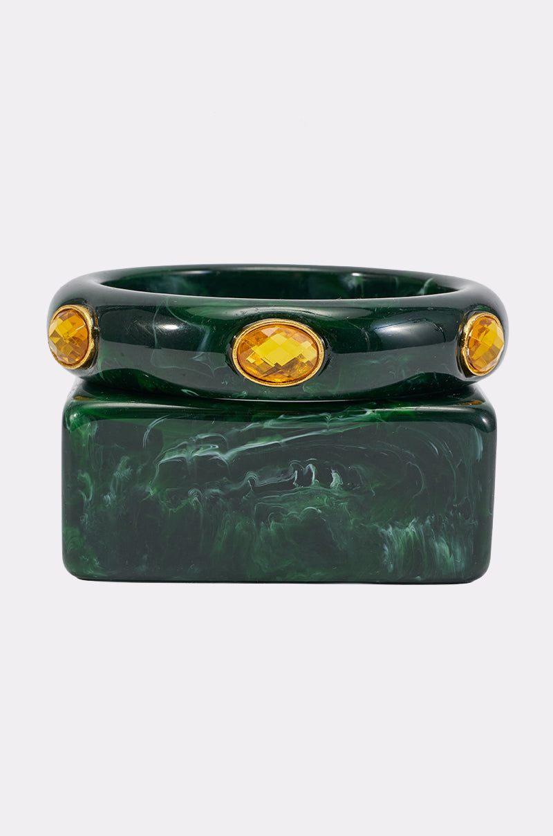 IT GIRL BANGLE SET IN GREEN - Image 4
