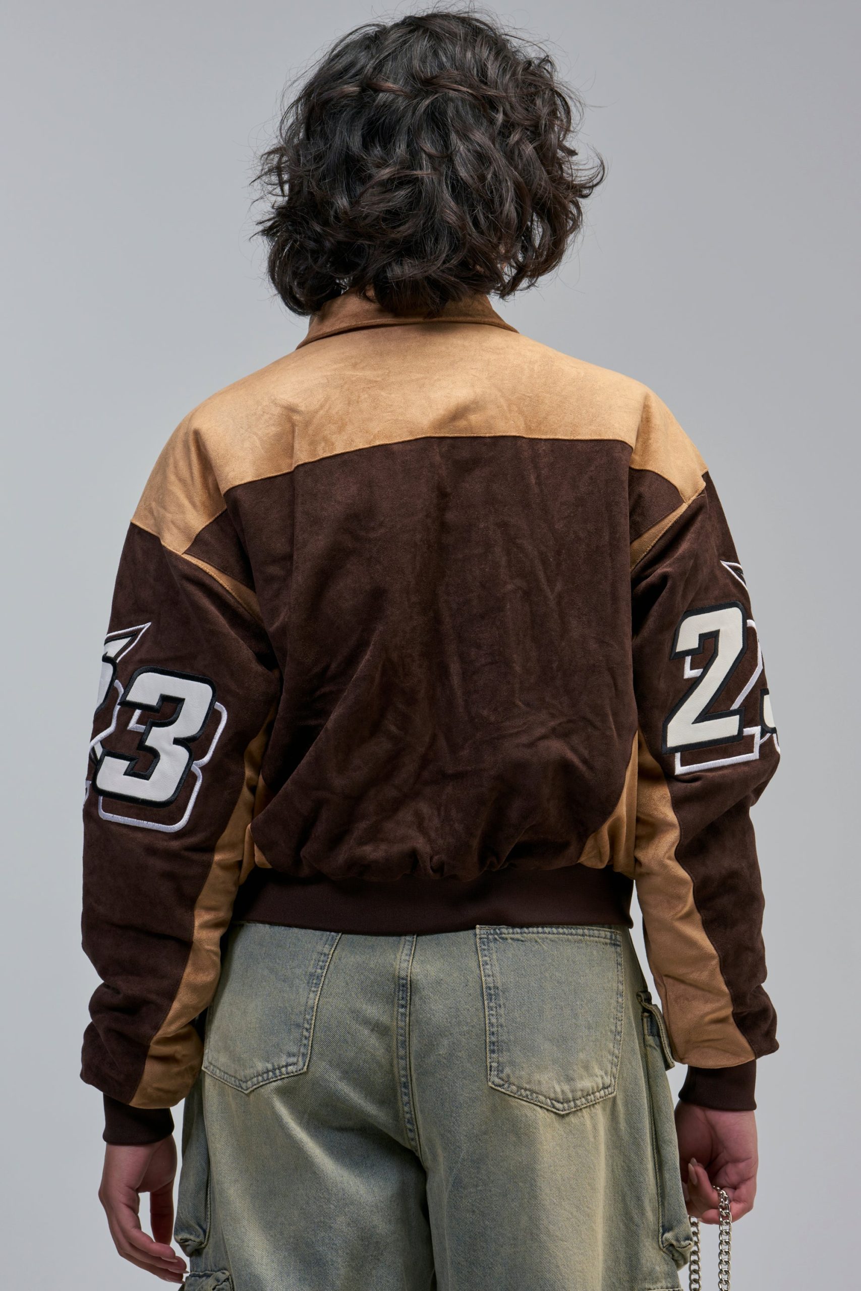 TRIED N TRUE VARSITY BOMBER IN FAUX SUEDE - Image 4