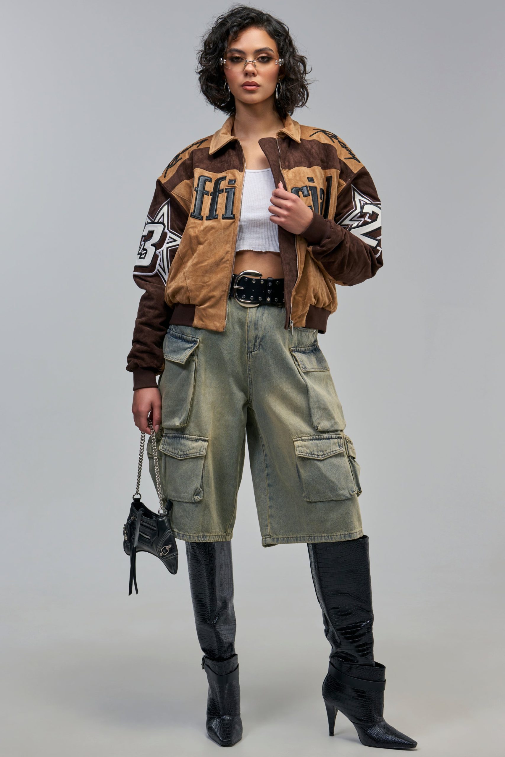 TRIED N TRUE VARSITY BOMBER IN FAUX SUEDE - Image 11