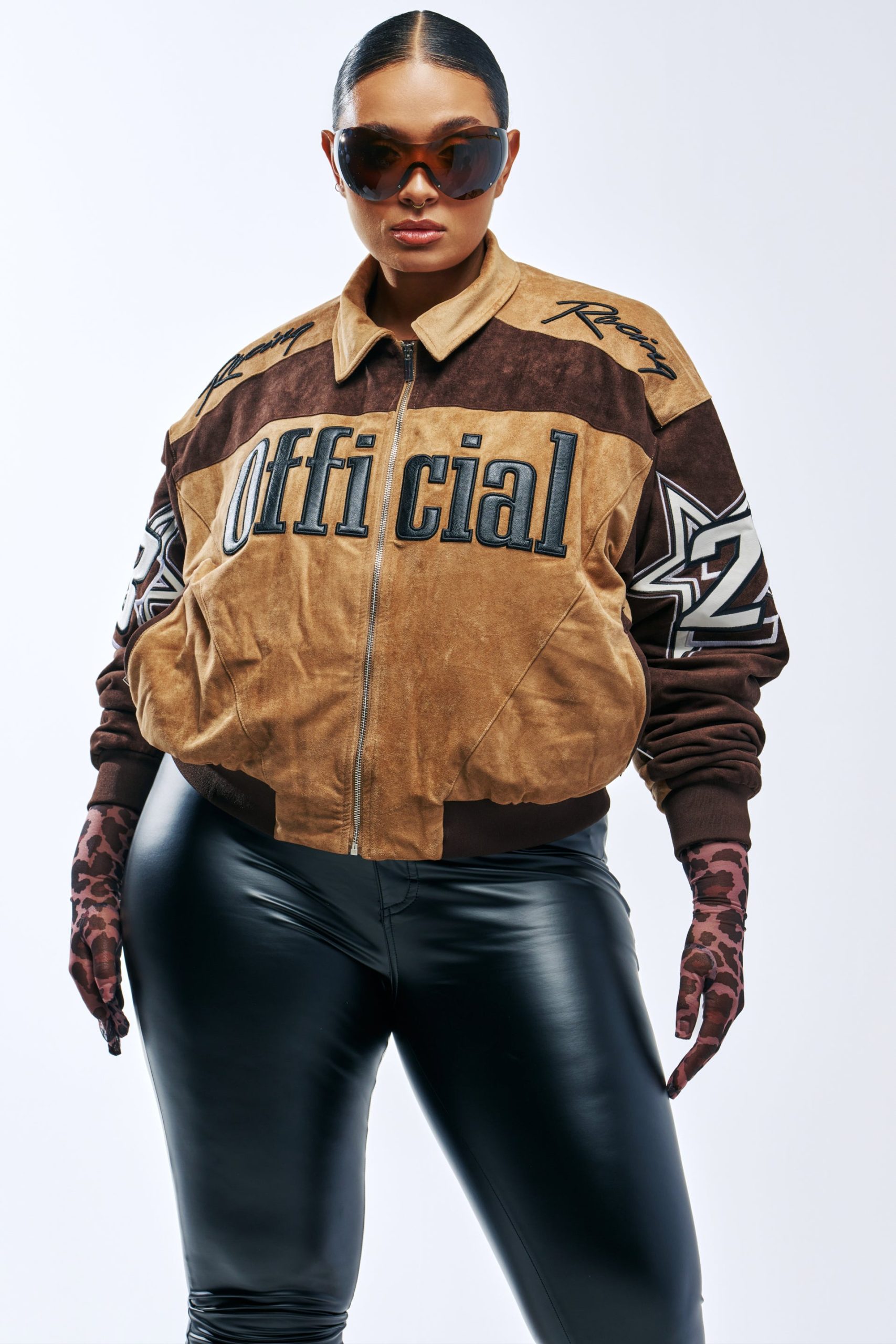 TRIED N TRUE VARSITY BOMBER IN FAUX SUEDE - Image 5
