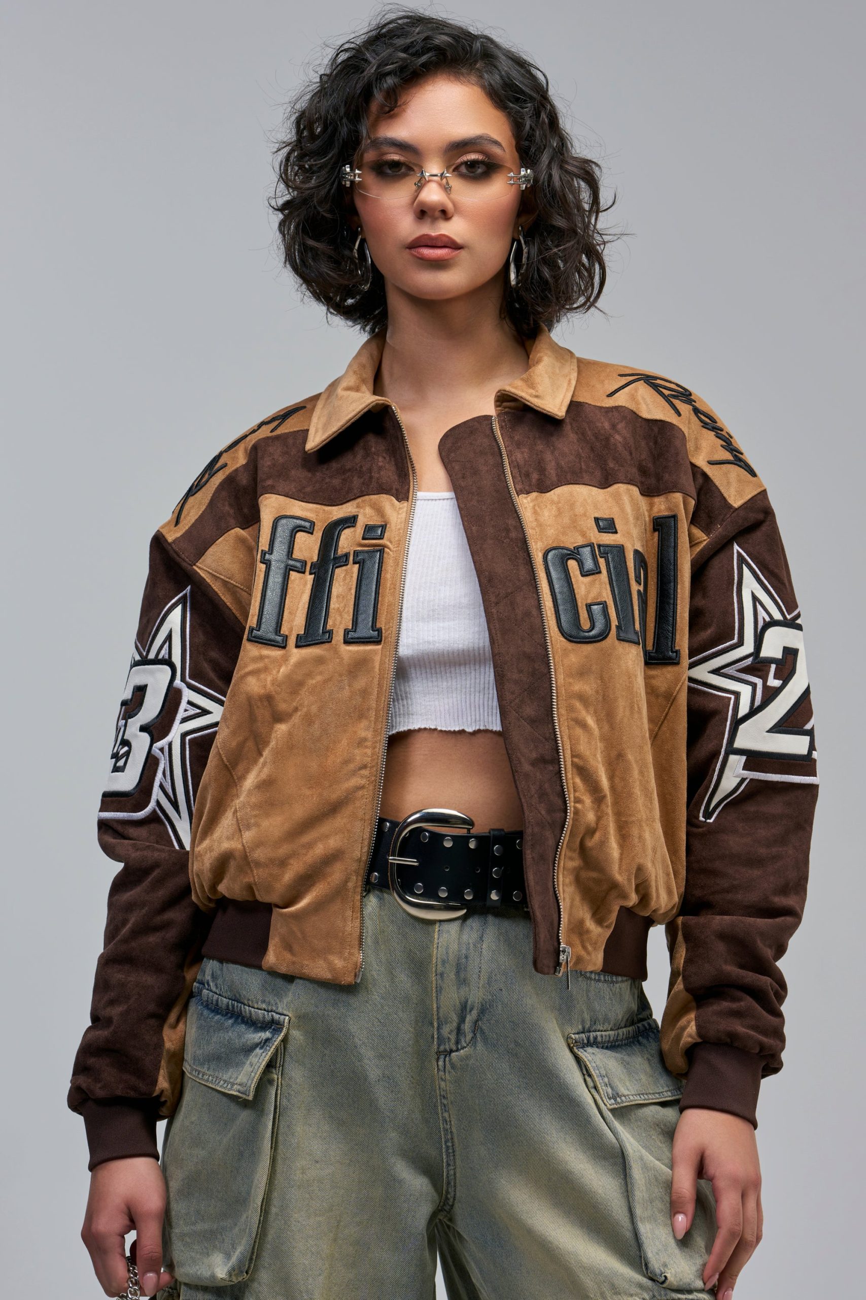 TRIED N TRUE VARSITY BOMBER IN FAUX SUEDE - Image 7