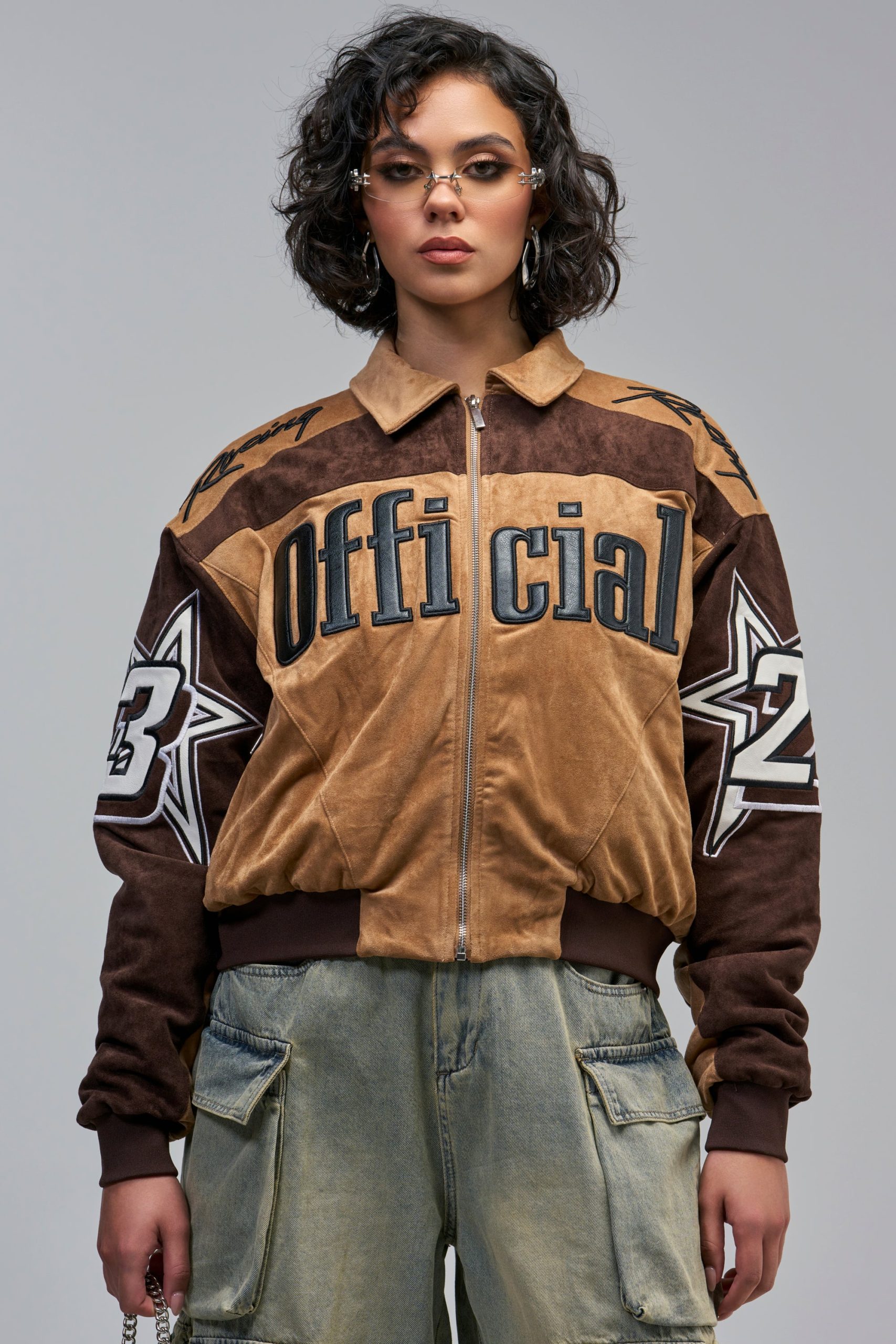 TRIED N TRUE VARSITY BOMBER IN FAUX SUEDE - Image 6