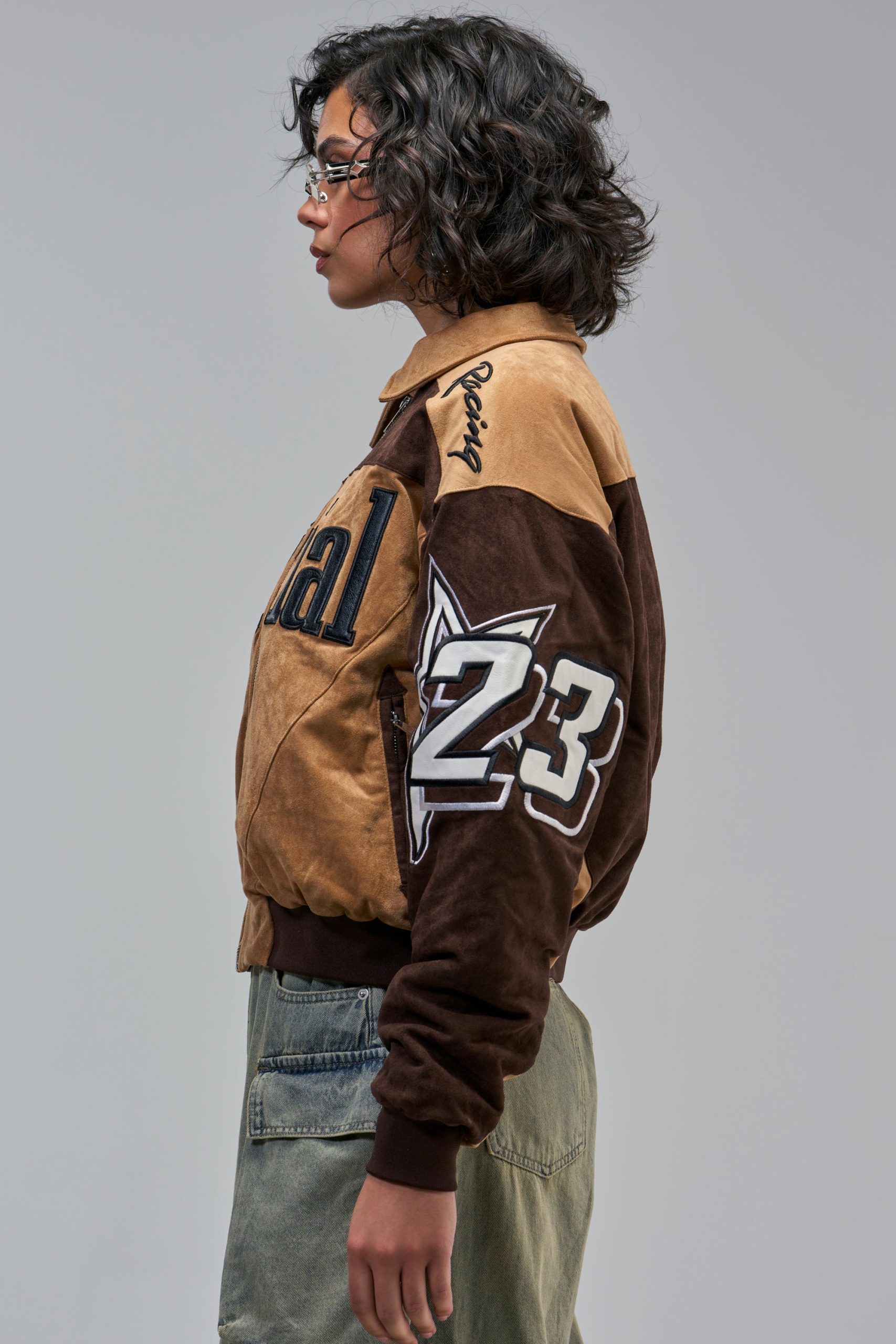 TRIED N TRUE VARSITY BOMBER IN FAUX SUEDE - Image 13
