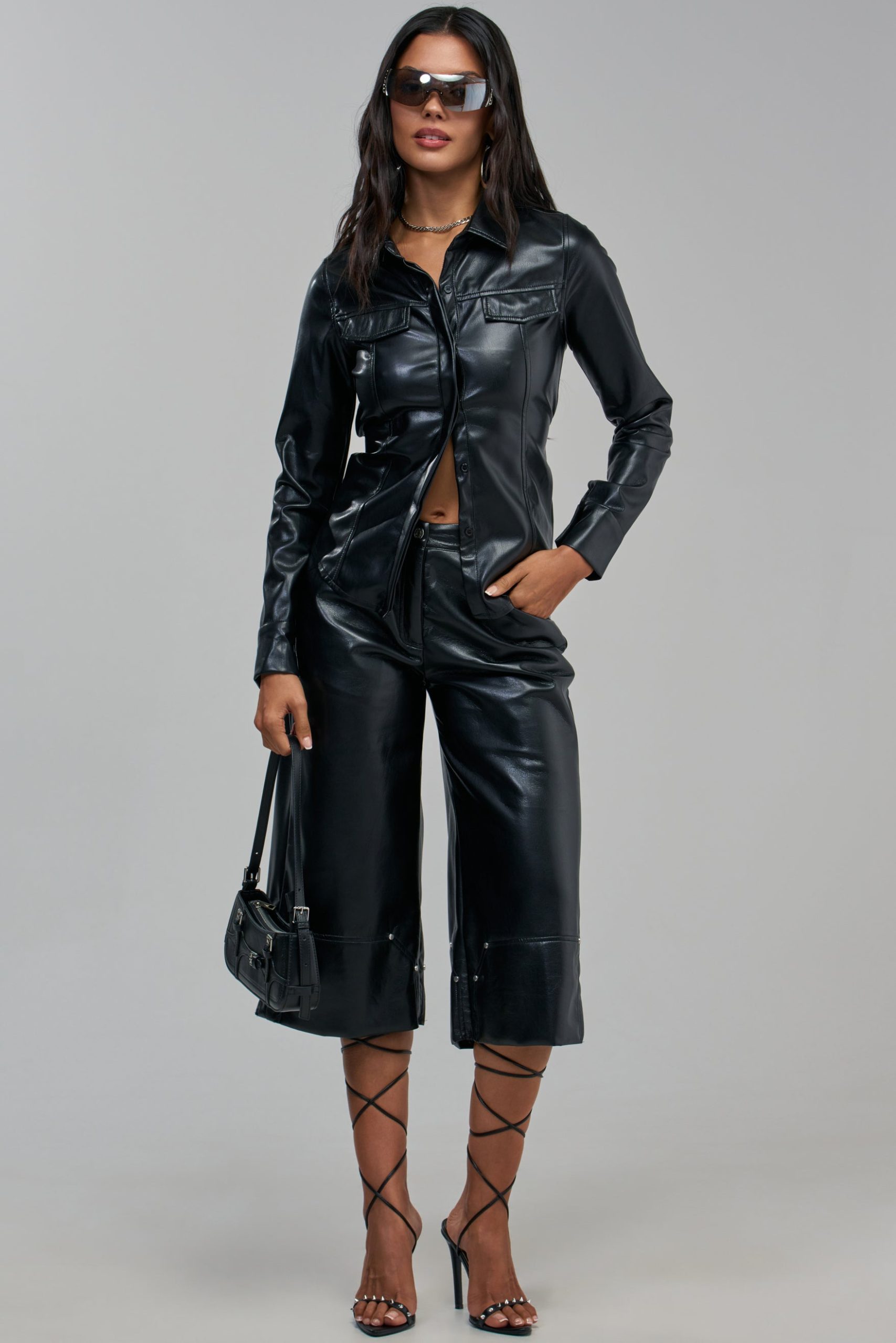 COME BACK TO ME FAUX LEATHER GAUCHO - Image 10