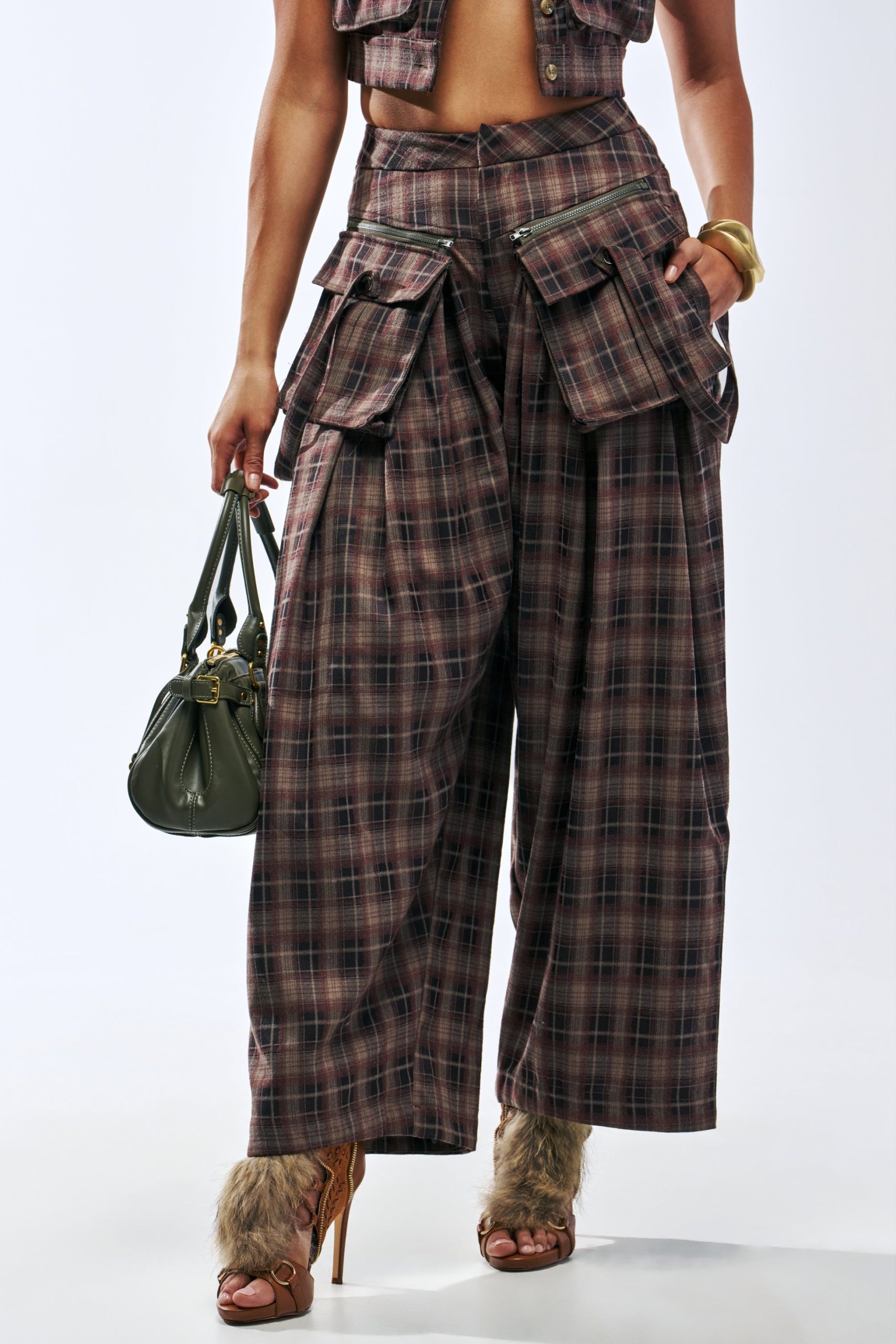 PLAID PRINCESS CARGO TROUSER - Image 4