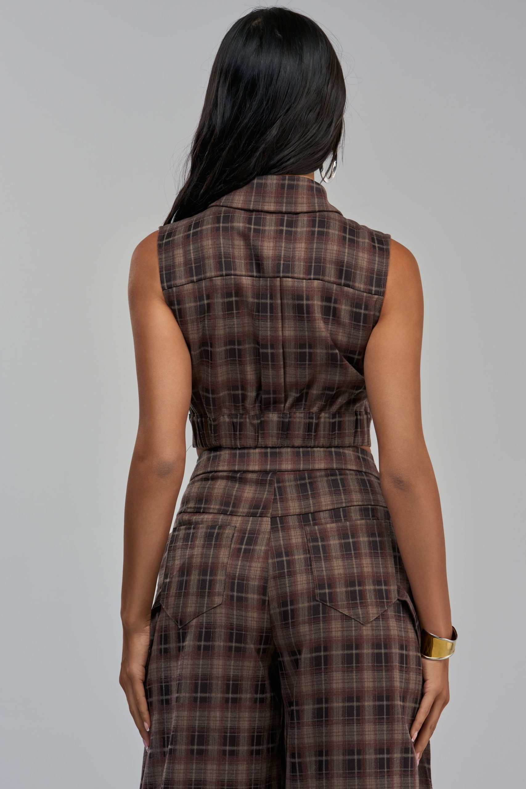 PLAID PRINCESS SLEEVELESS BLOUSE - Image 3
