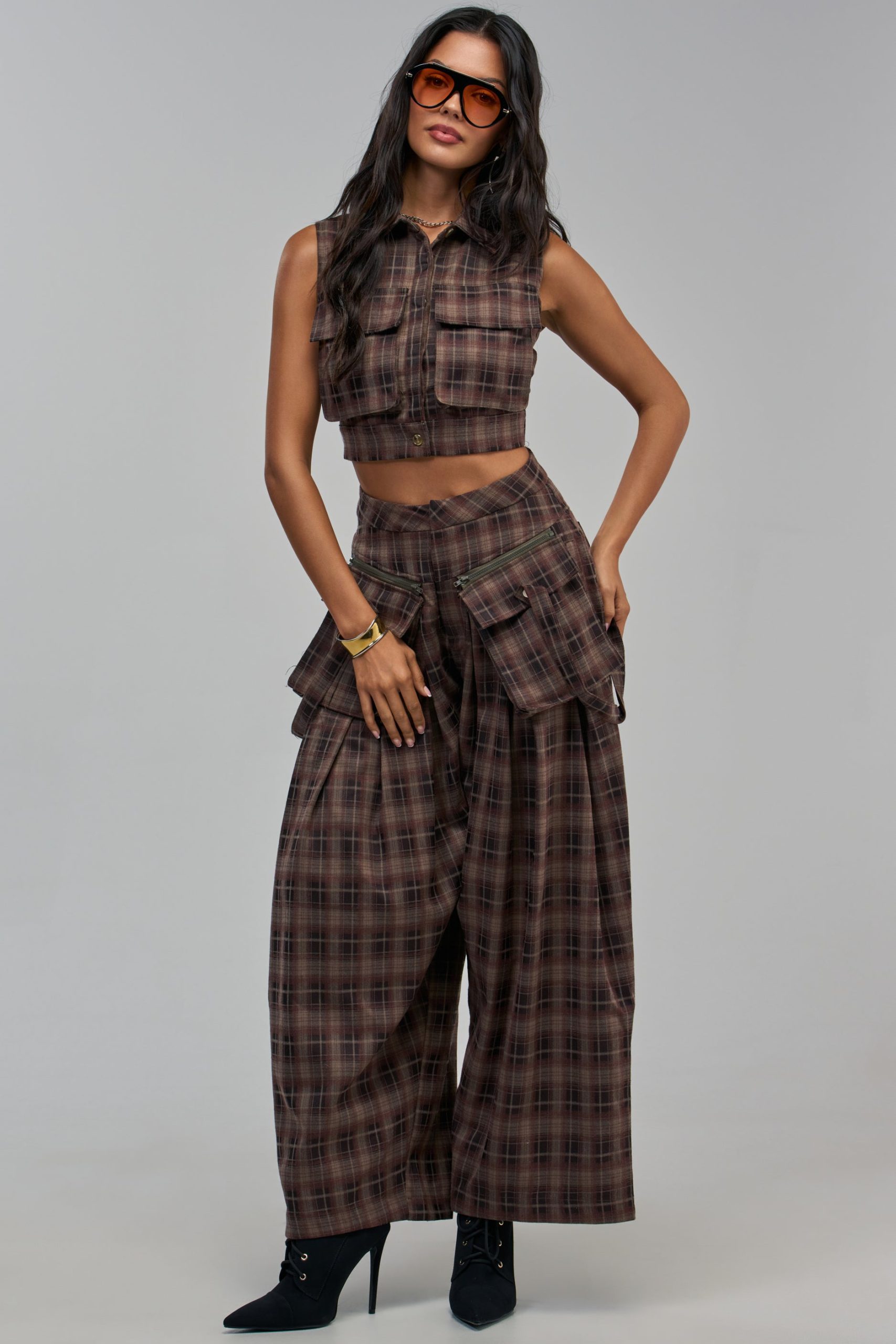 PLAID PRINCESS SLEEVELESS BLOUSE - Image 4