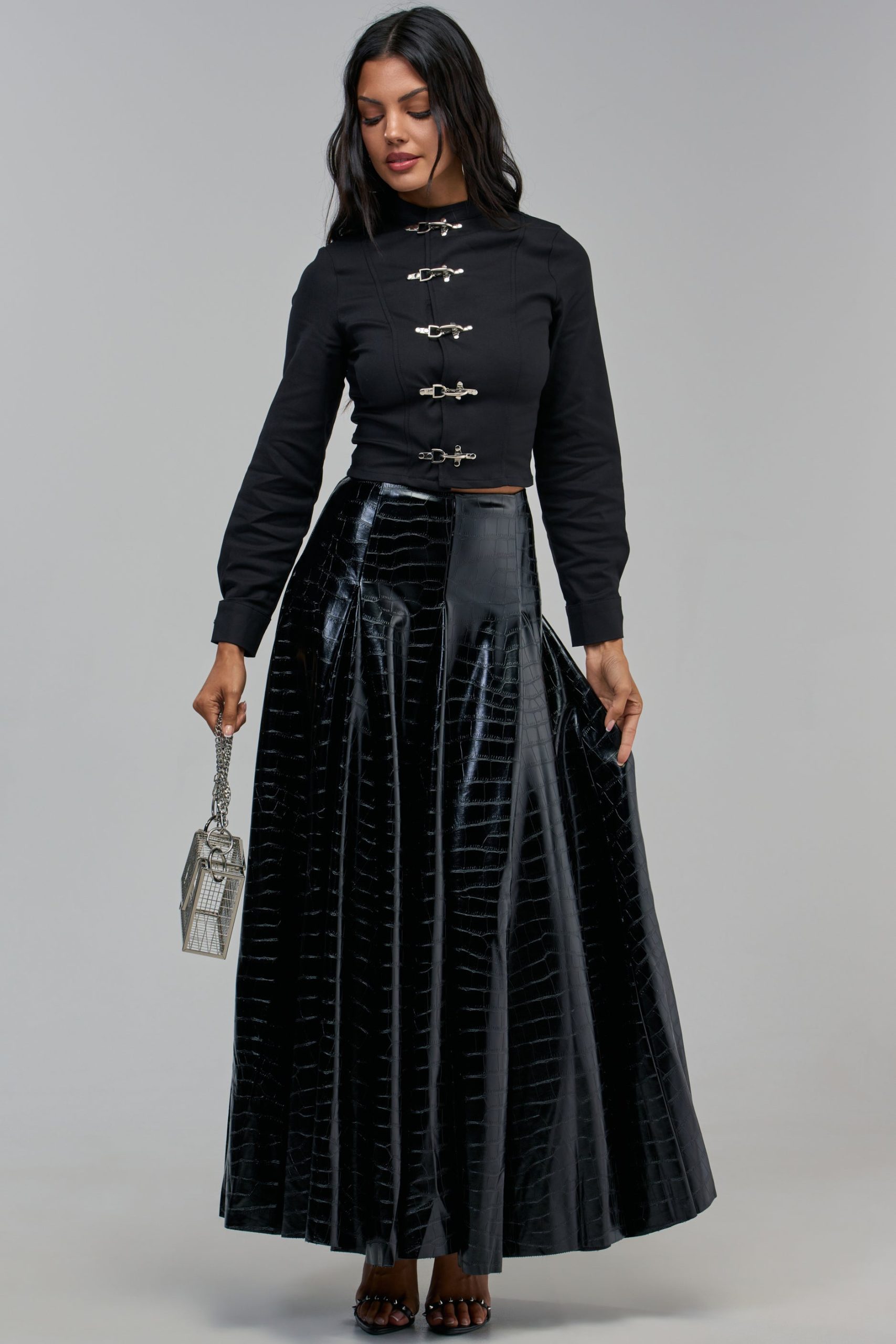 SO CHIC CROC MAXI SKIRT