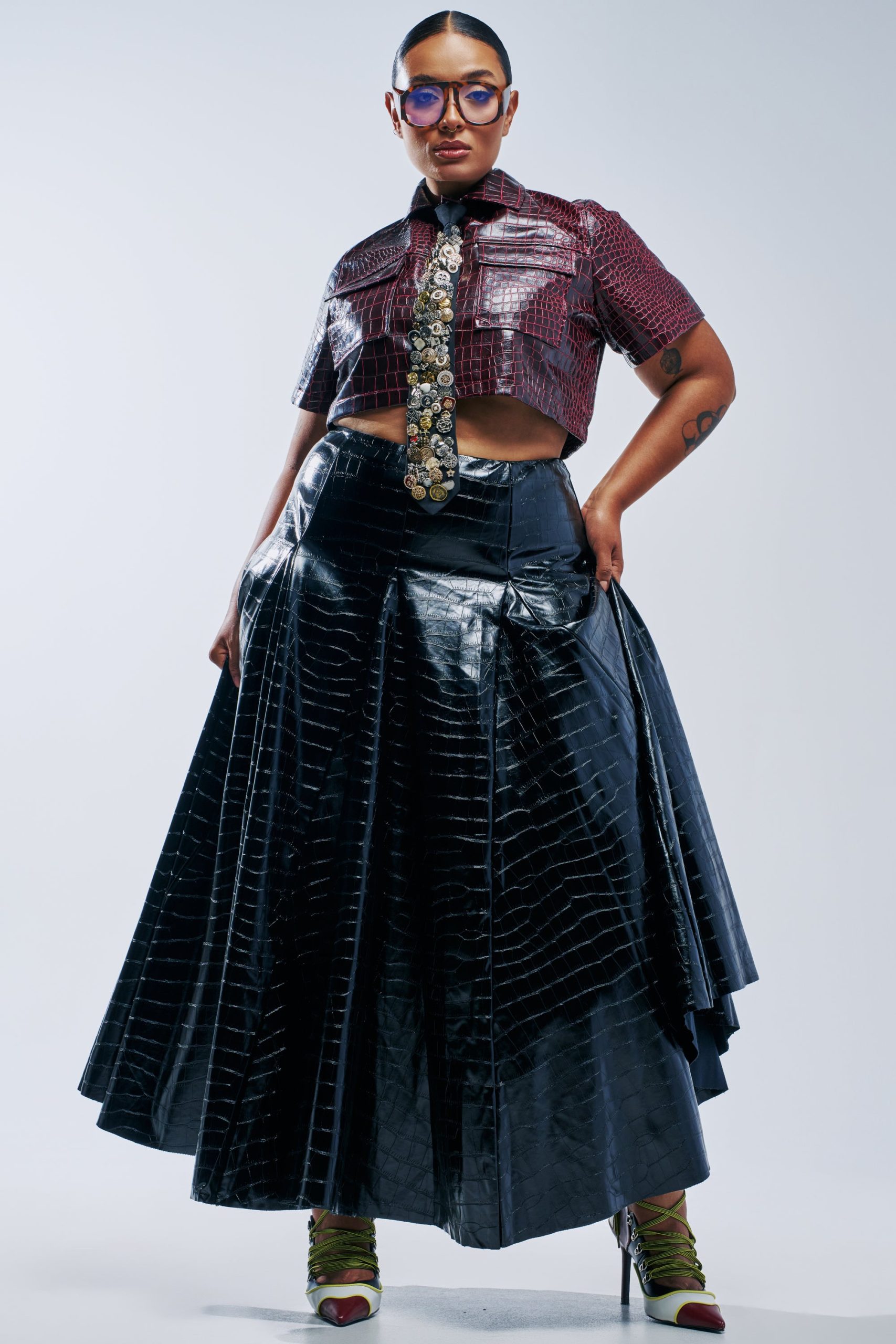 SO CHIC CROC MAXI SKIRT - Image 6