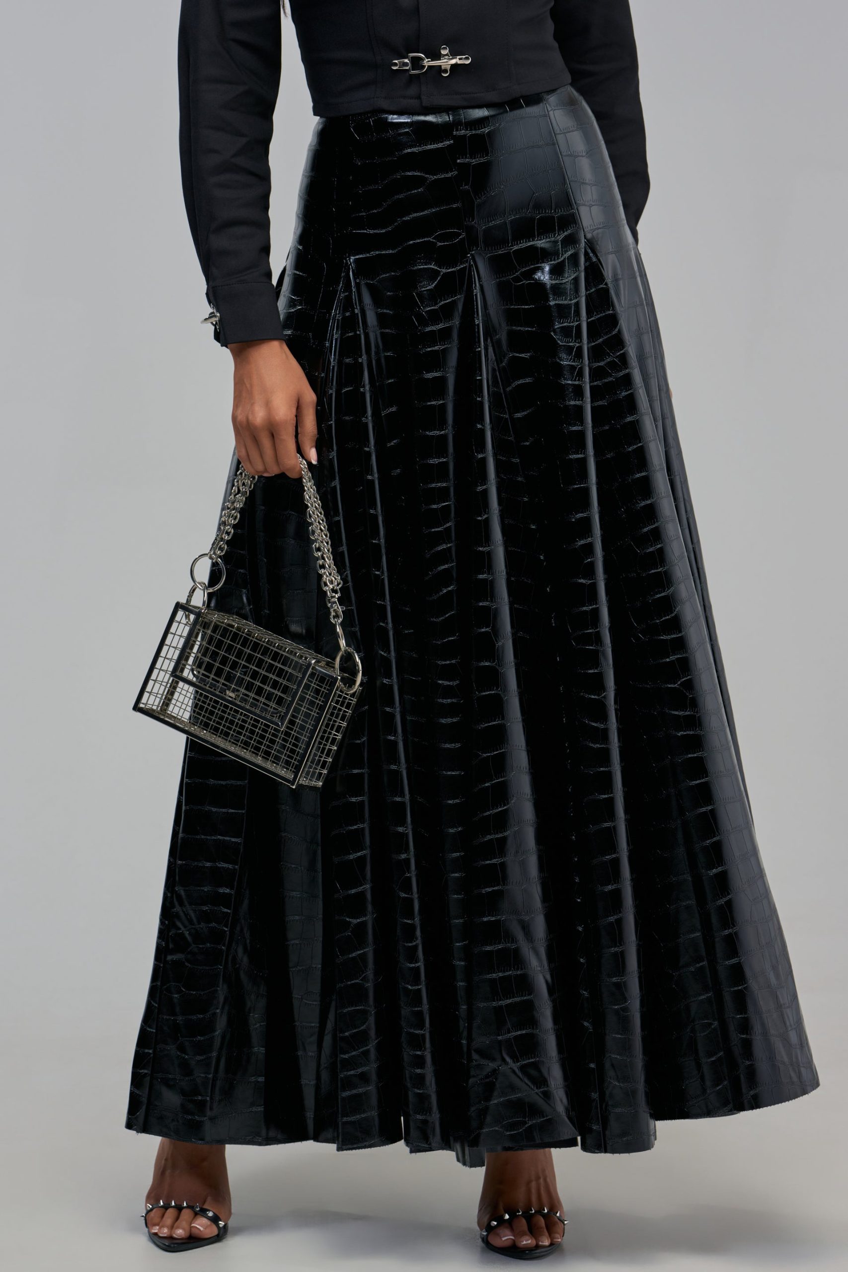 SO CHIC CROC MAXI SKIRT - Image 3